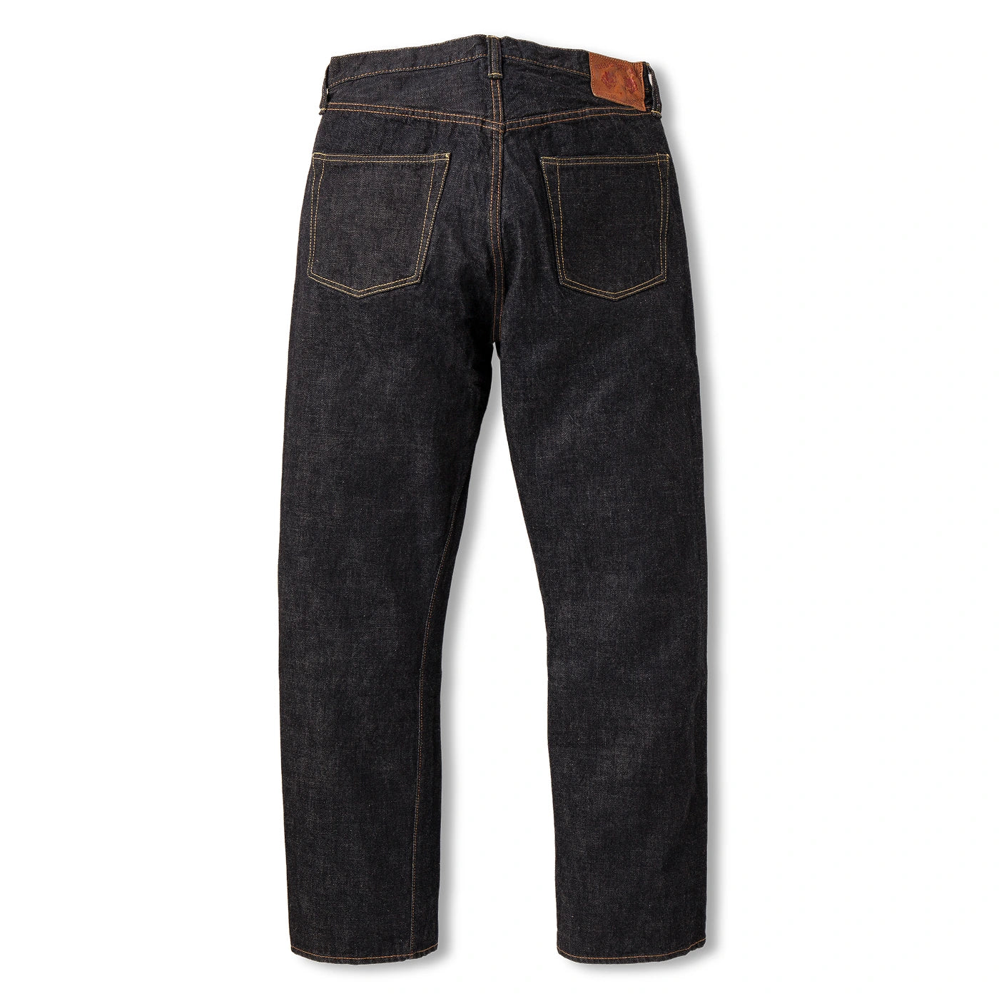 Vista posteriore dei jeans Fullcount 1101XXW con taglio dritto classico e tasche rinforzate